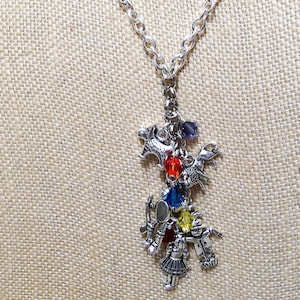 Wizard of Oz Charm Necklace: Dorothy, Scarecrow, Lion, Tin Man, Toto