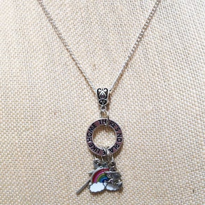 Wizard of Oz Charm Necklace: Rainbow, Witch, Magic Wand, 31&quot;