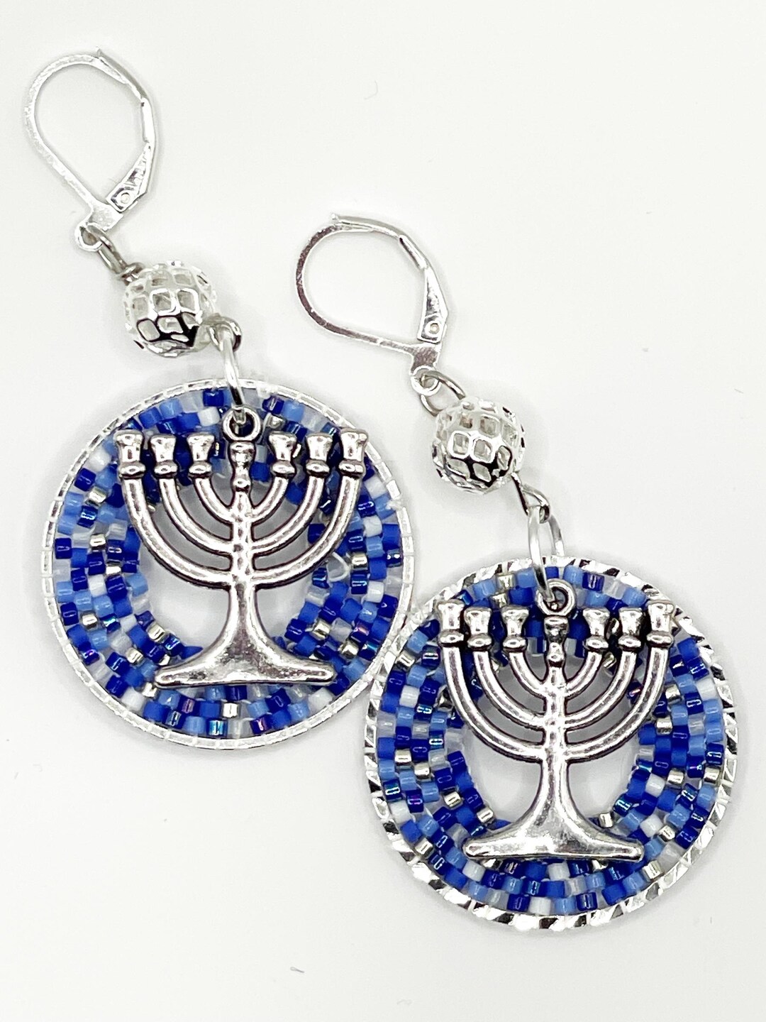 Hanukkah beaded earrings