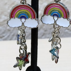 Rainbow with Colorful Stars Earrings
