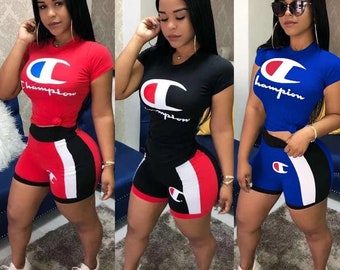 champion two piece short set