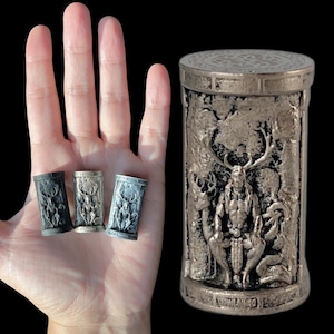 Cernunnos Pan Statue Herne Lugh Figurine Odin Antler Forest God Celtic Pocket Charm Sculpture, 3D Printed Resin High Quality Detail Gift