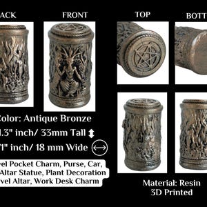 Baphomet Statue 3D Printed Resin High Quality Details Figurine Altar Sculpture Talisman Token Pocket Charm Amulet Trinket Miniature Gift Pocket Resin- Bronze