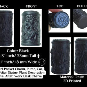 Baphomet Statue 3D Printed Resin High Quality Details Figurine Altar Sculpture Talisman Token Pocket Charm Amulet Trinket Miniature Gift Pocket Resin- Black