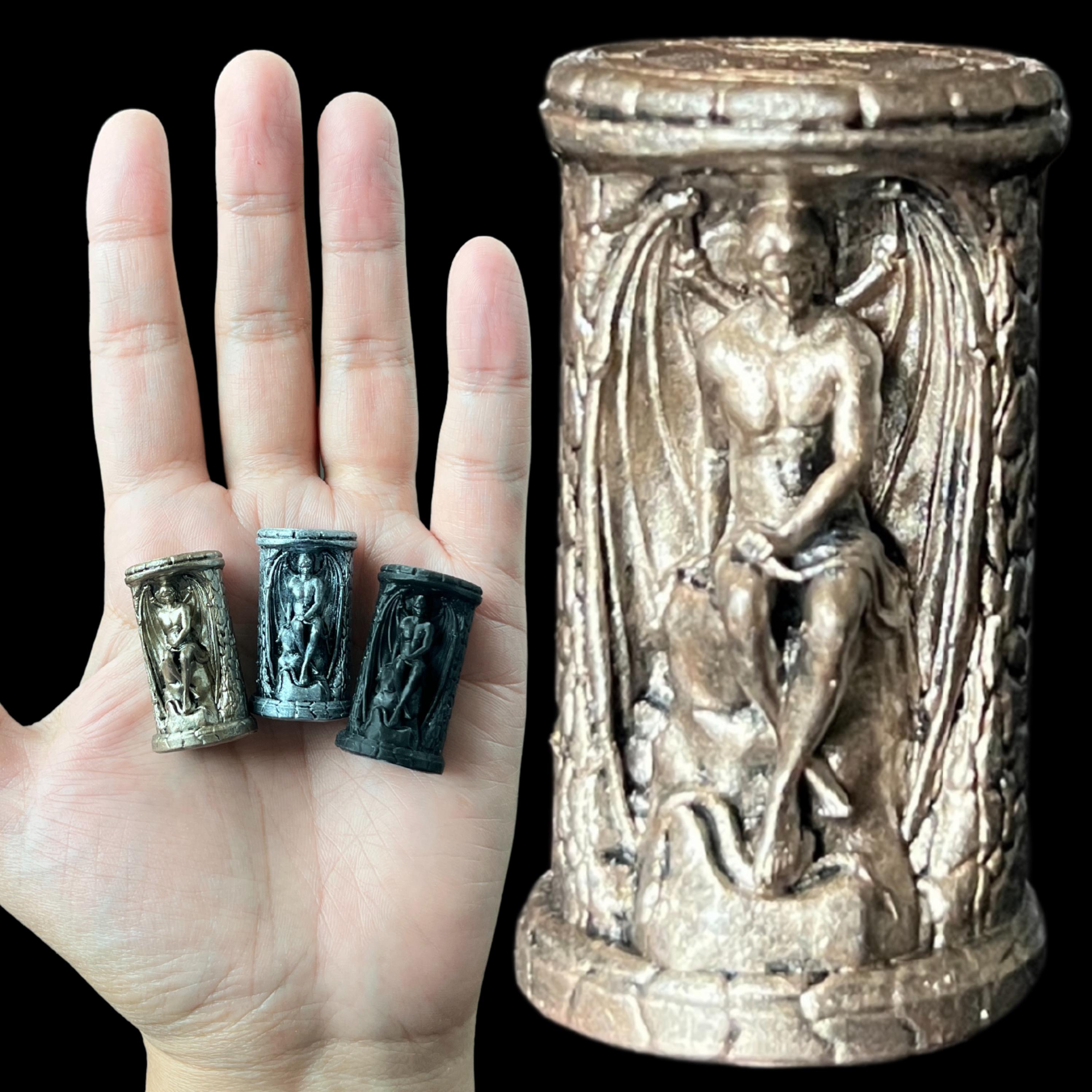 Lucifer Statue Pocket Charm Miniature Figurine Sculpture For Mini Travel Altar, 3D Printed Resin High Quality Detail Figurine Sculpture Gift