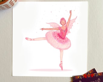 Sugarplum Fairy Ballerina Christmas Nutcracker Illustrated Print