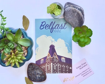 Belfast Masonic Building Illustrated Postcard
