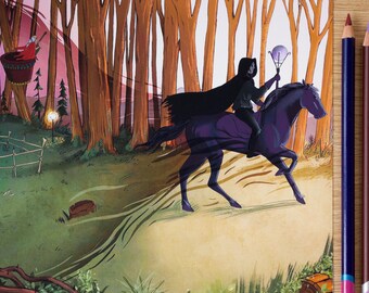 Baba Yaga Illustrated Print