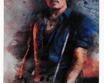 Johnny Depp sketch art by John Rudolph #66 of only 250 signed by the artist