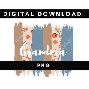 Digitale PNG-Datei OMA Herbst Malstriche Druckbare Wasserrutsche Bügelbild T-Shirt Sublimation Design INSTANT DOWNLOAD