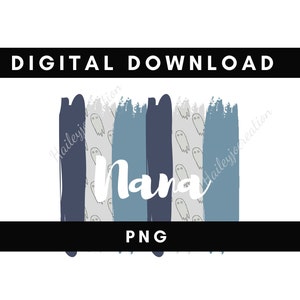 Digital png Datei NANA Malstriche blau Geist Druckbare Wasserrutsche Bügelbild T-Shirt Sublimation Design INSTANT DOWNLOAD