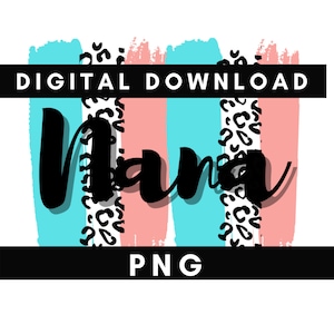 Digitale png Datei NANA Malstriche blau und rosa Druckbare Wasserrutsche Bügelbild T-Shirt Sublimation Design INSTANT DOWNLOAD