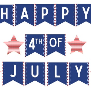 4th of July Printable Banner/ Patriotic Banner/ 4th of July Decoration