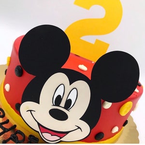 Mickey Mouse Cake Topper Set with Age/Mickey Mouse Cake Topper/Kids Birthday/Mickey Mouse Theme/Disney Cake Topper/Mickey Party Supplies