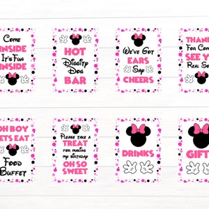 Printable Minnie Mouse Party Signs|5x7 and 8x10|Minnie Mouse Party Decor| Instant Download