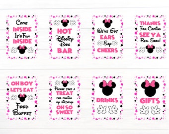 Printable Minnie Mouse Party Signs|5x7 and 8x10|Minnie Mouse Party Decor| Instant Download
