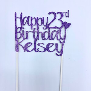 Custom Name Happy Birthday Cake Topper/birthday Cake Topper ...