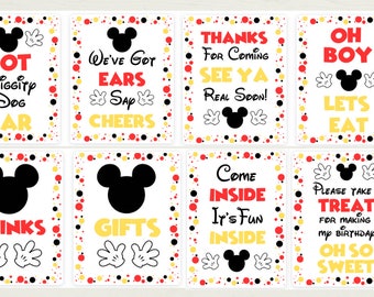 TÉLÉCHARGEMENT IMMÉDIAT/Panneaux imprimables Mickey Mouse/ 5 x 7 et 8 x 10