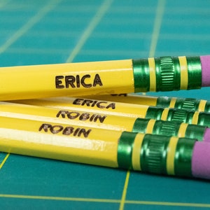 Engraved Personalized Pencils | Ticonderoga Custom Pencil Set | Student & Teacher Gift | #2 Pencil | 12 Pack for Kids