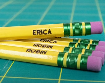 Engraved Personalized Pencils | Ticonderoga Custom Pencil Set | Student & Teacher Gift | #2 Pencil | 12 Pack for Kids