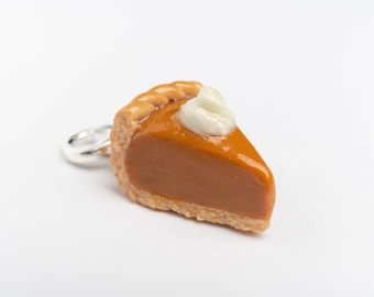 Pumpkin Pie Polymer Clay Charm, Miniature, or Necklace