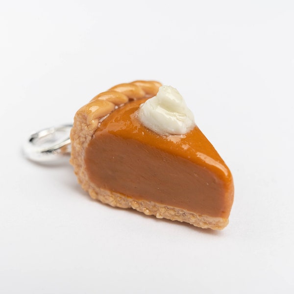 Pumpkin Pie Polymer Clay Charm, Miniature, or Necklace