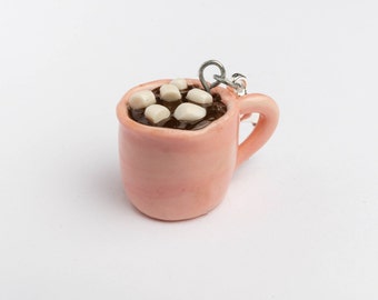 Hot Chocolate Polymer Clay Charm, Miniature, or Necklace