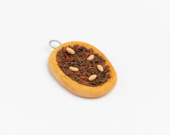 Lahmacun Polymer Clay Charm, Miniature, or Necklace