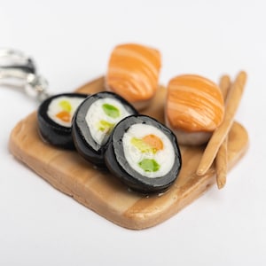Sushi Tray Polymer Clay Charm, Miniature, or Necklace