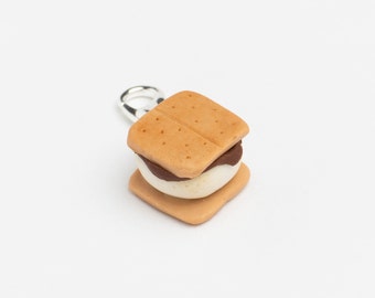 Dije de arcilla polimérica S'mores, miniatura o collar