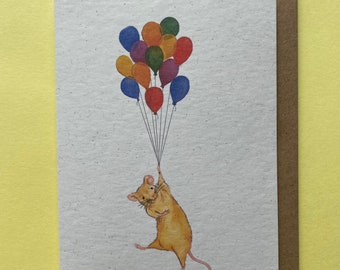 Mouse and balloon card