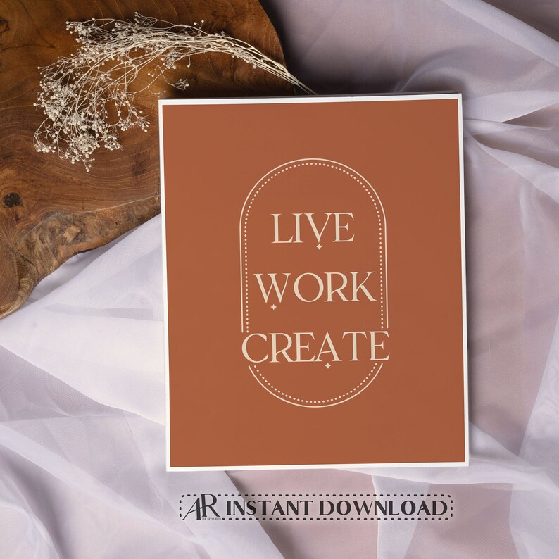 Live Work Create Inspirational Quotes Typography - Etsy