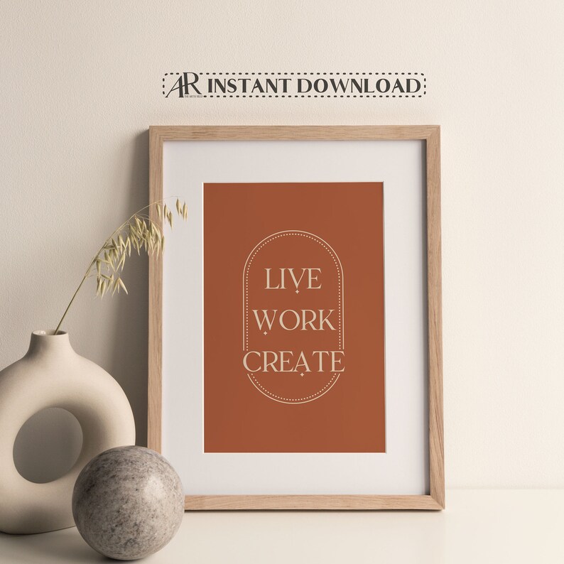 Live Work Create Inspirational Quotes Typography - Etsy