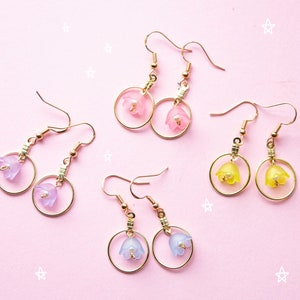 Handmade Hypoallergenic Small Tulip Hoop Earrings | Mini hoops, Flower earrings, Personalized Gifts, Handmade Jewelry