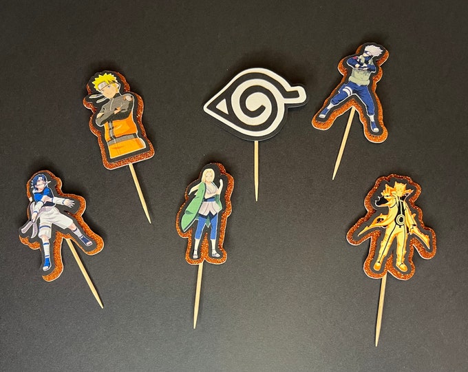 Naruto Cupcake Toppersnarutoanimecupcake Toppers Etsy