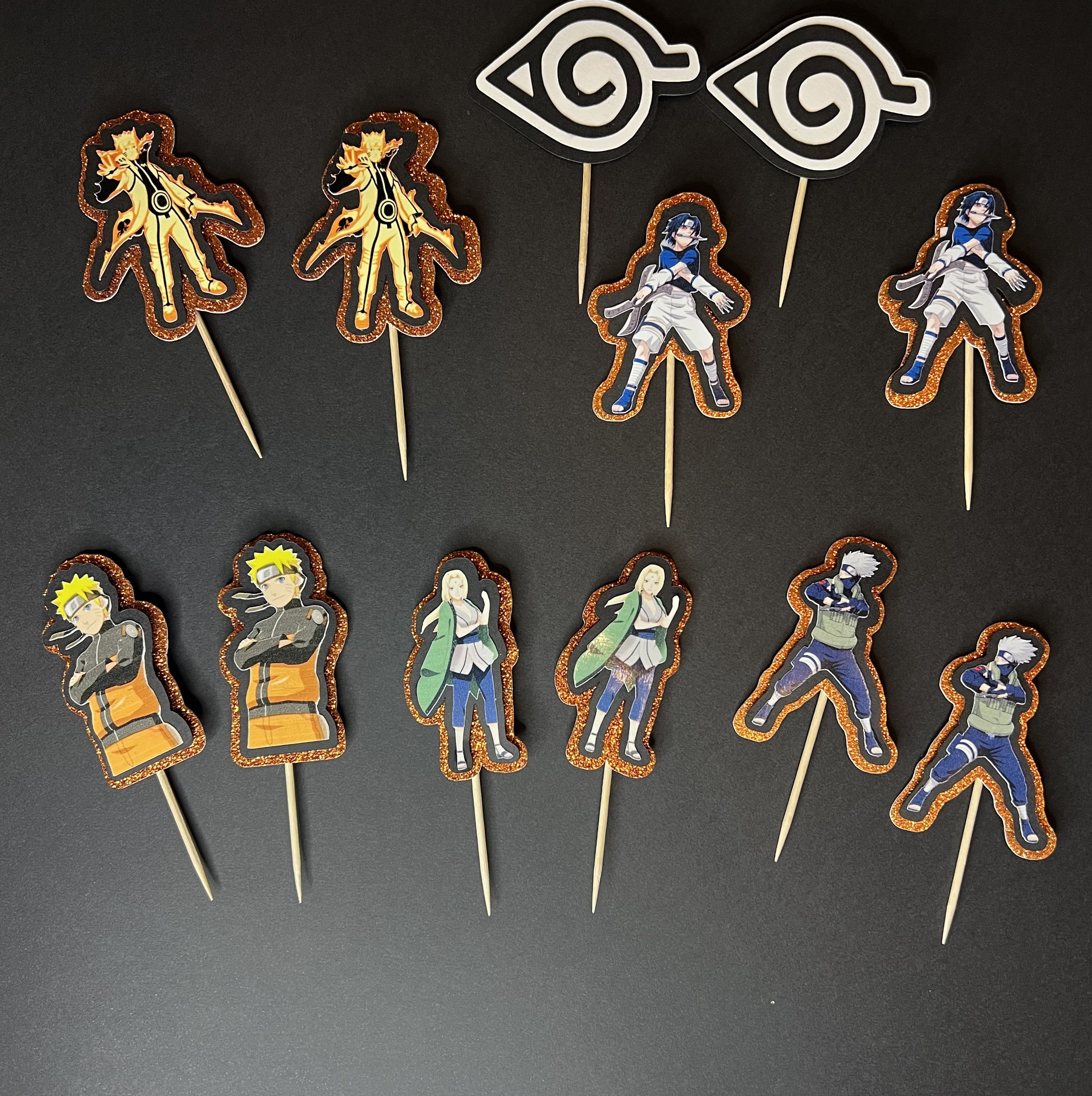 Naruto Cupcake Toppersnarutoanimecupcake Toppers Etsy
