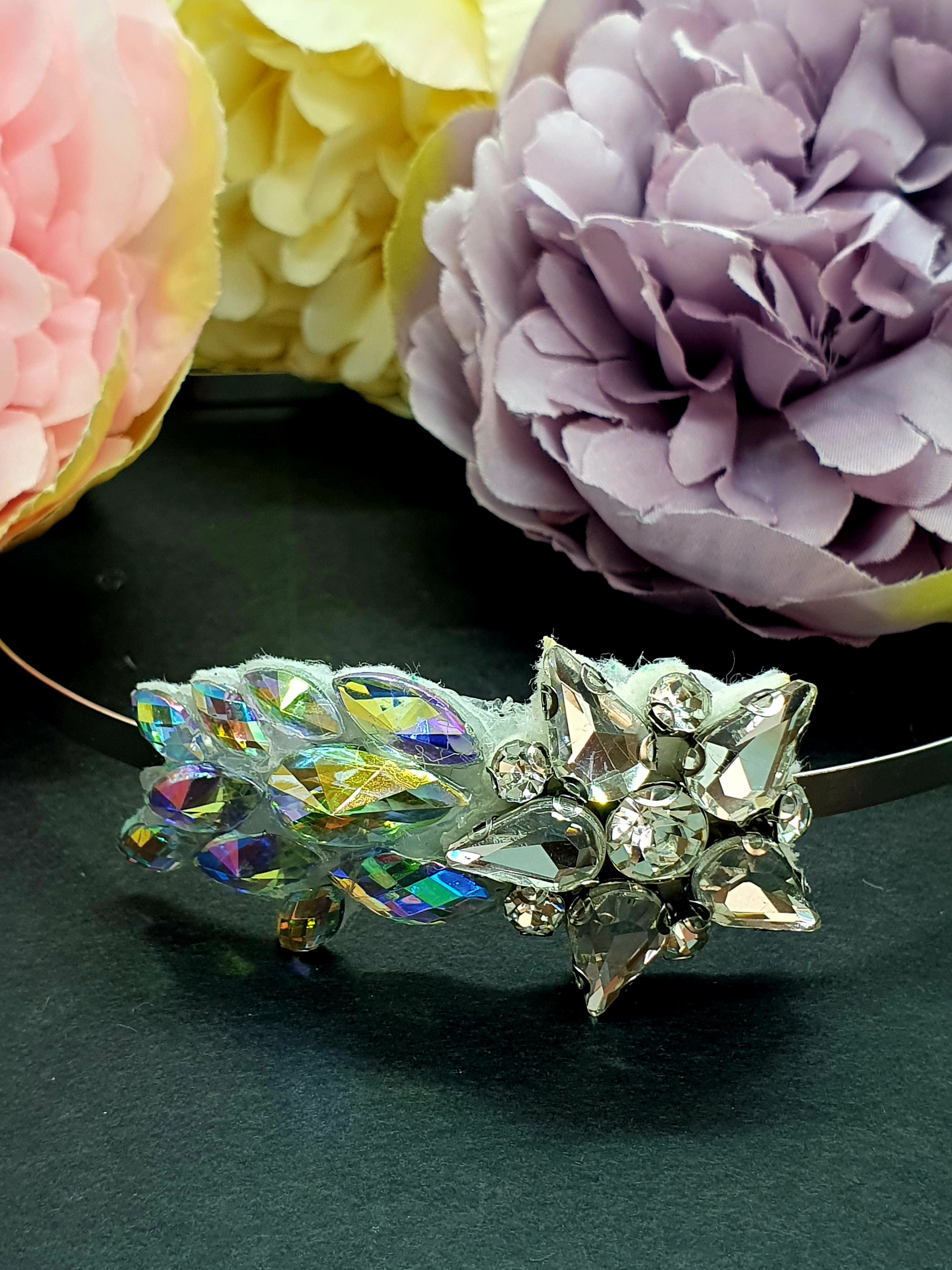 Handmade Crystal Bridal Headband: Silver Rhinestone Jeweled  display picture 1