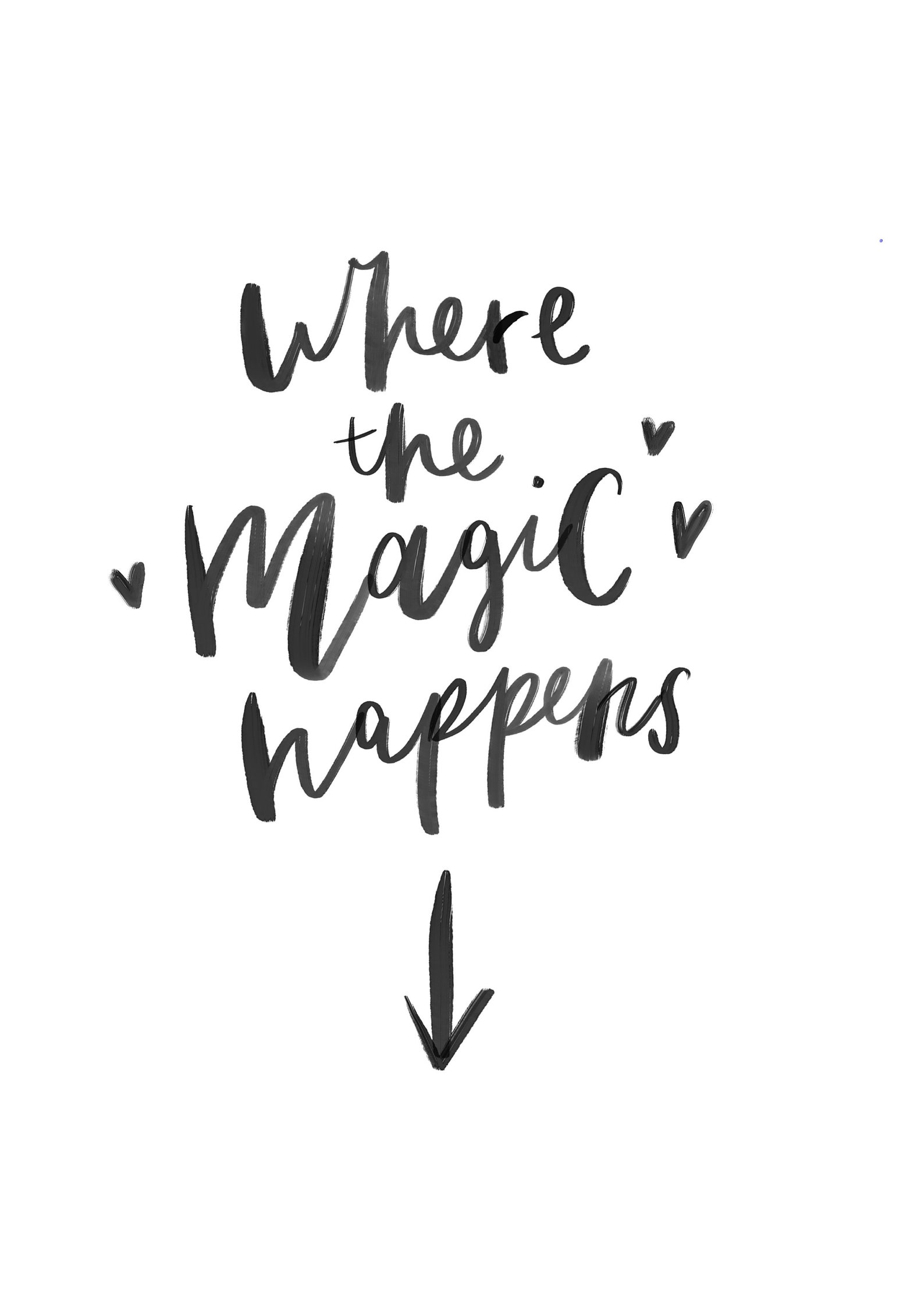Where the Magic Happens Quote Print, Love Quote, Funny Bedroom Print