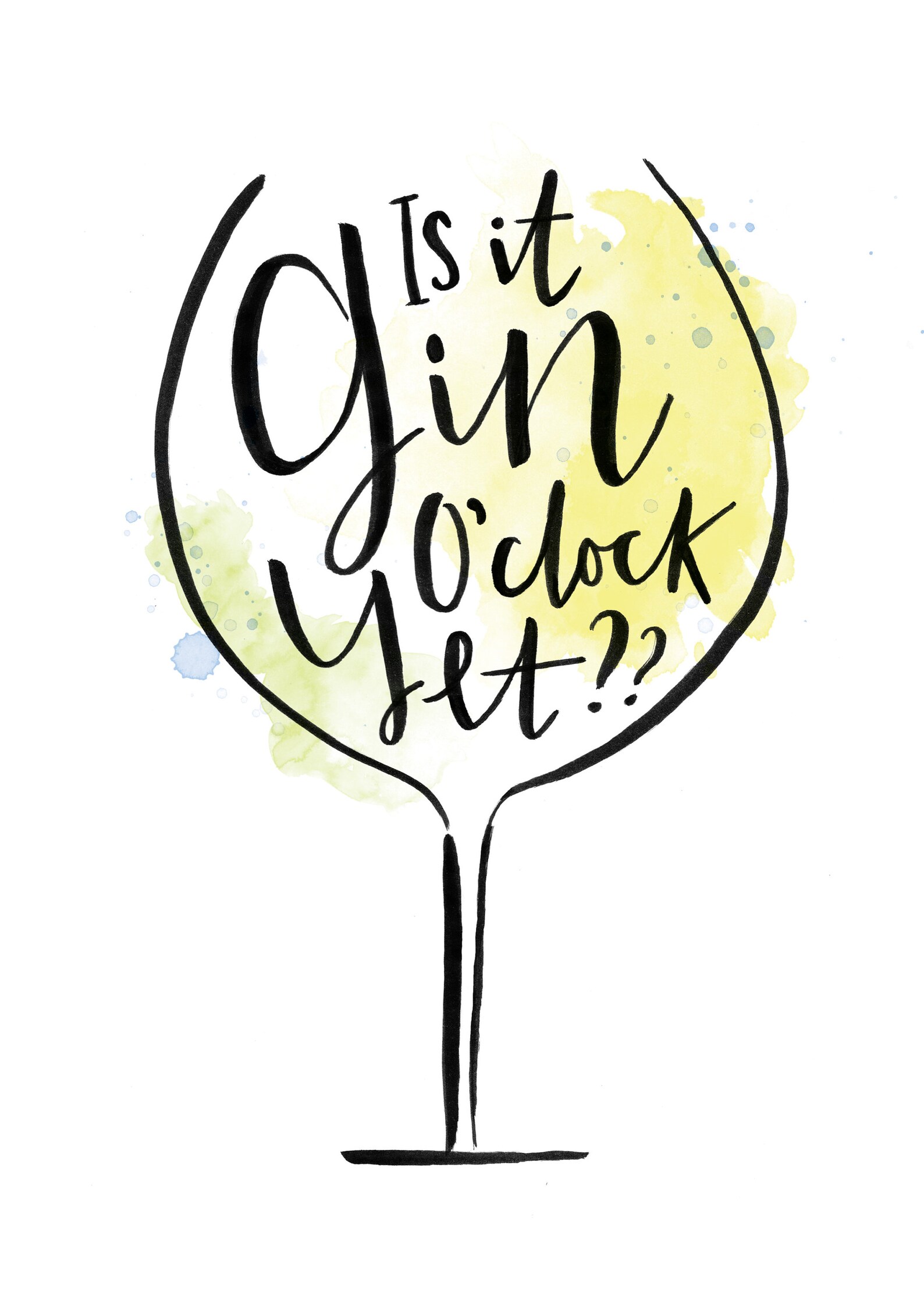 Gin O'clock Print Gin Quote Gin Print Kitchen Print Etsy