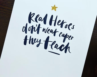 Personalised Teacher Thank You Appreciation Print Gift