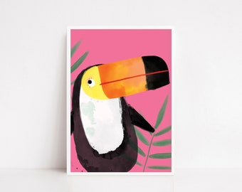 Toucan Art Print: Tropical Bird Kids Room Decor