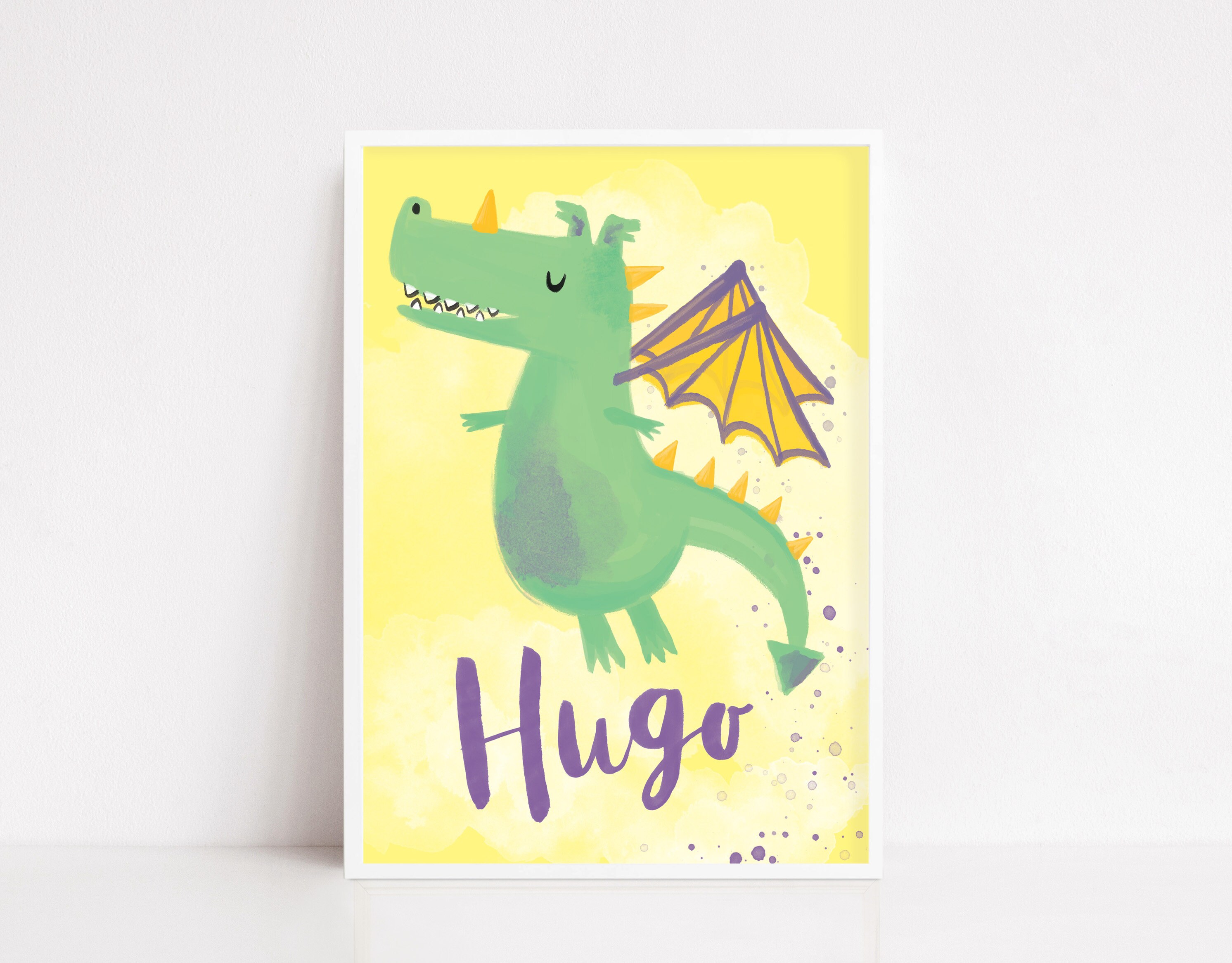 Personalised Dragon Art Print Dragon Print Dragon for Kids Etsy