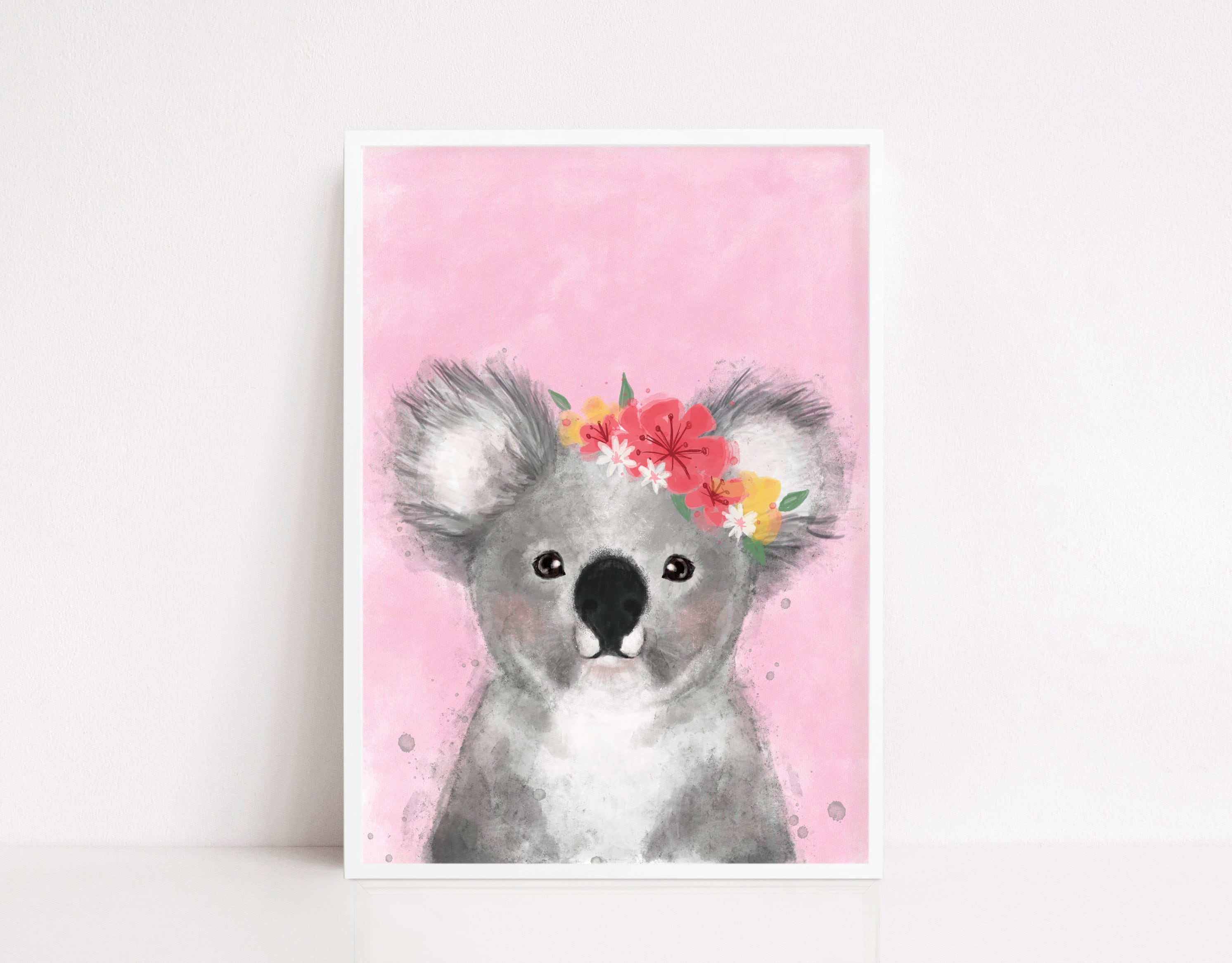 Koala Print Floral Koala Print Koala Art Koala Nursery Etsy UK