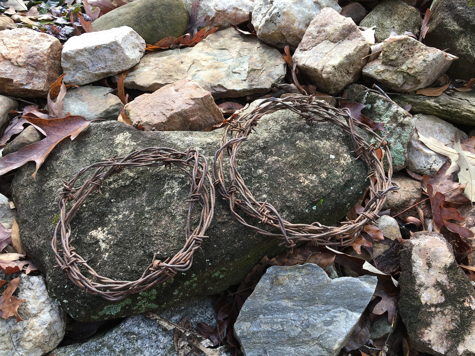 Barbed Wire Crown of Thorns Cross Decoration Handmade Barbed Etsy