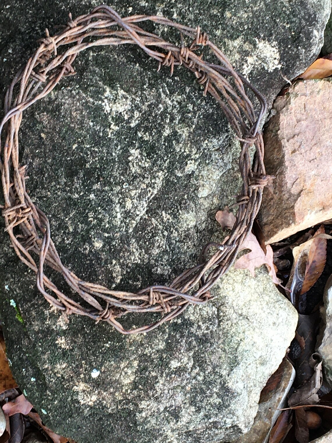 Barbed Wire Crown of Thorns Cross Decoration Handmade Barbed Etsy