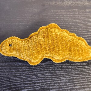 Crochet Dino Nugget: Stegosaurus _ fuzzy yarn