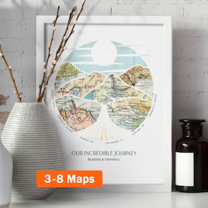 Individuell angefertigte Wanderlust Map! Personalisierte Jahrestag Geschenk Mann Frau. Hochzeit Kunst Verlobung Valentinstag Geschenk 5.10