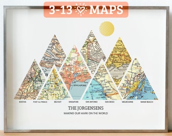 Personalized Milestones Map™ Print: Birthday gift for friend, your parent, attorney, pilates coach neighbor's cat's Bday