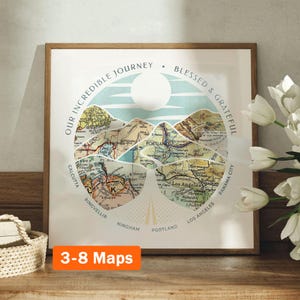 Personalisierte Kartenkunst! Individuelles Geschenk für Mama oder Papa. Dekor nach Wunsch Einweihungsparty Weihnachten Geburtstag Ehefrau Fernweh Berg Last