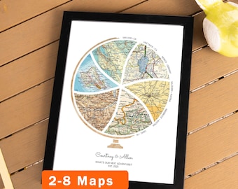 Custom Map Print! Personalized Gift for Mom or Dad. art decor customized housewarming christmas birthday wife terra carta globe 2026Q2